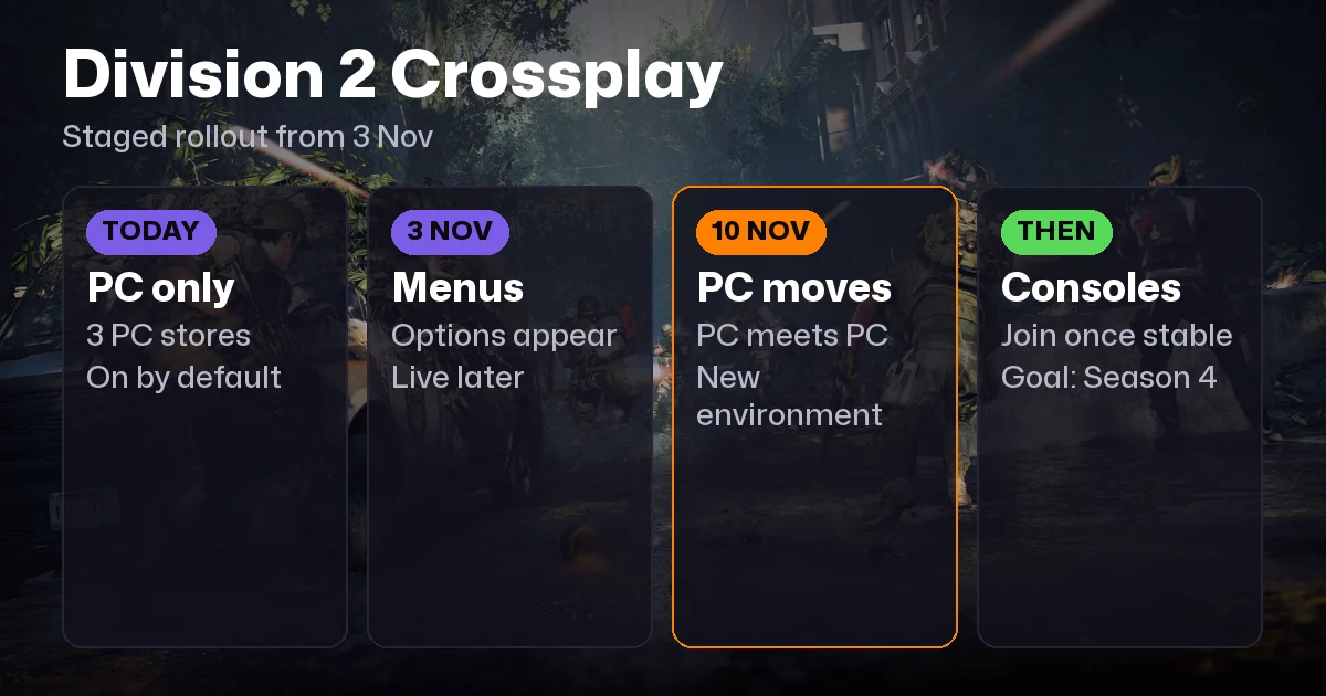 Division 2 Crossplay: Release Date & Platforms