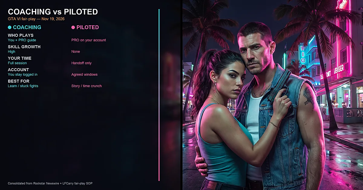 GTA 6 Coaching vs Piloted Play: Which Fair-Play Service Should You Book?