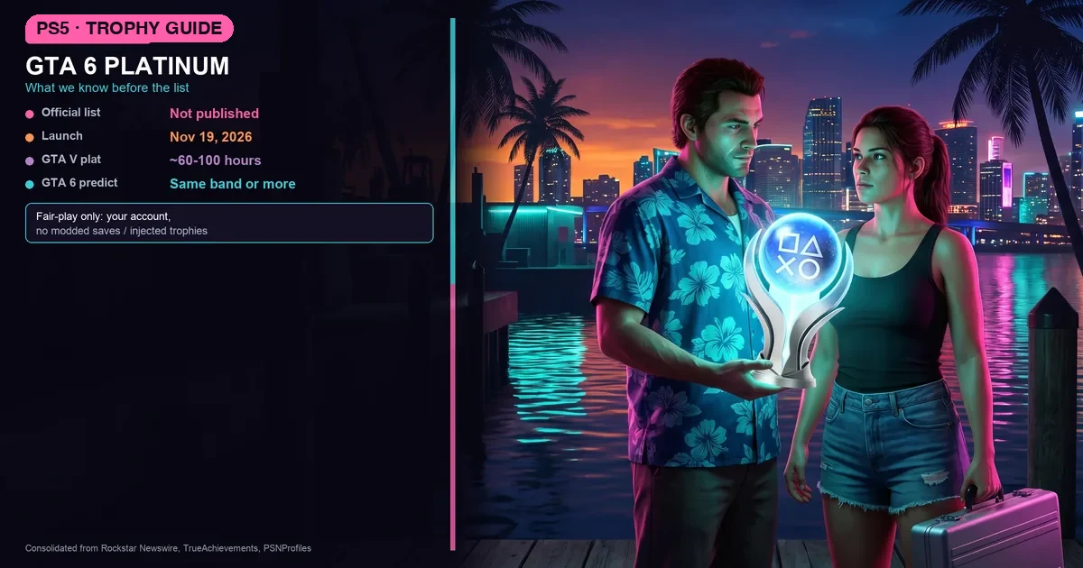 GTA 6 Platinum Trophy & 100% Completion Guide: What to Expect at Launch