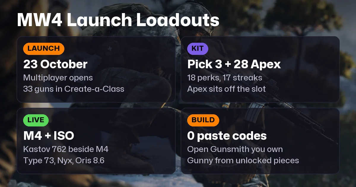Best MW4 Loadouts at Launch (2026)