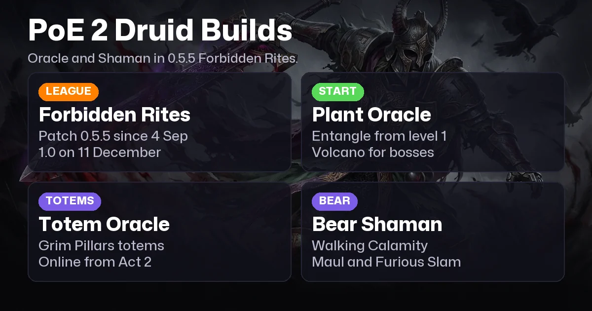 Best PoE 2 Druid Builds for 0.5.5 Forbidden Rites