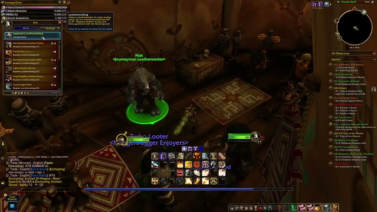 Leatherworking 1 to 225 on the beta