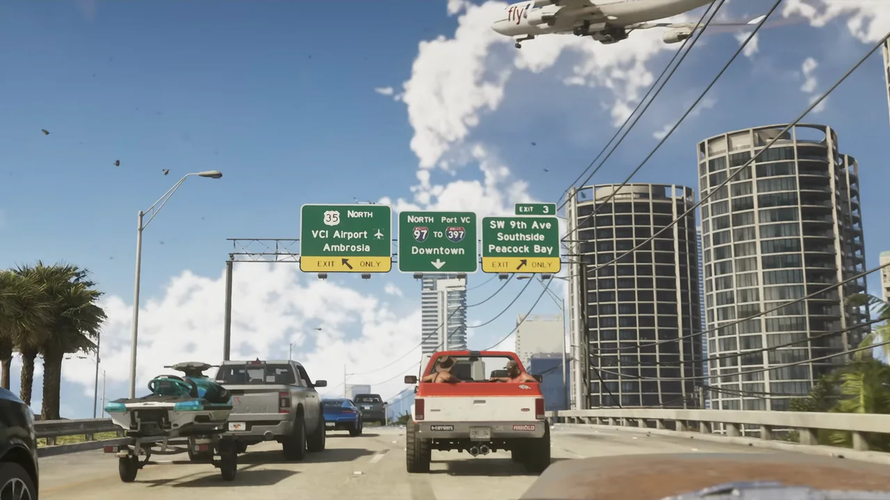 Vice City traffic in Trailer 2, captured on PS5