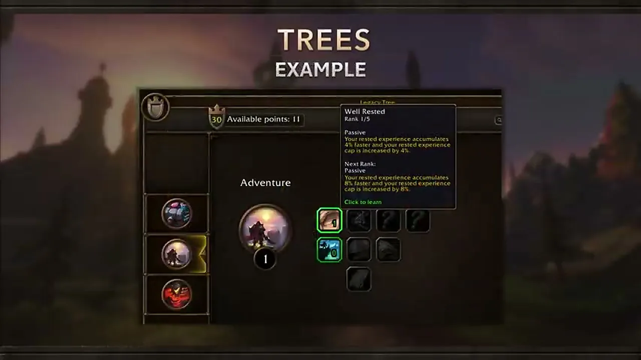 The 3 Legacy Trees, the 16-point cap and the reward track