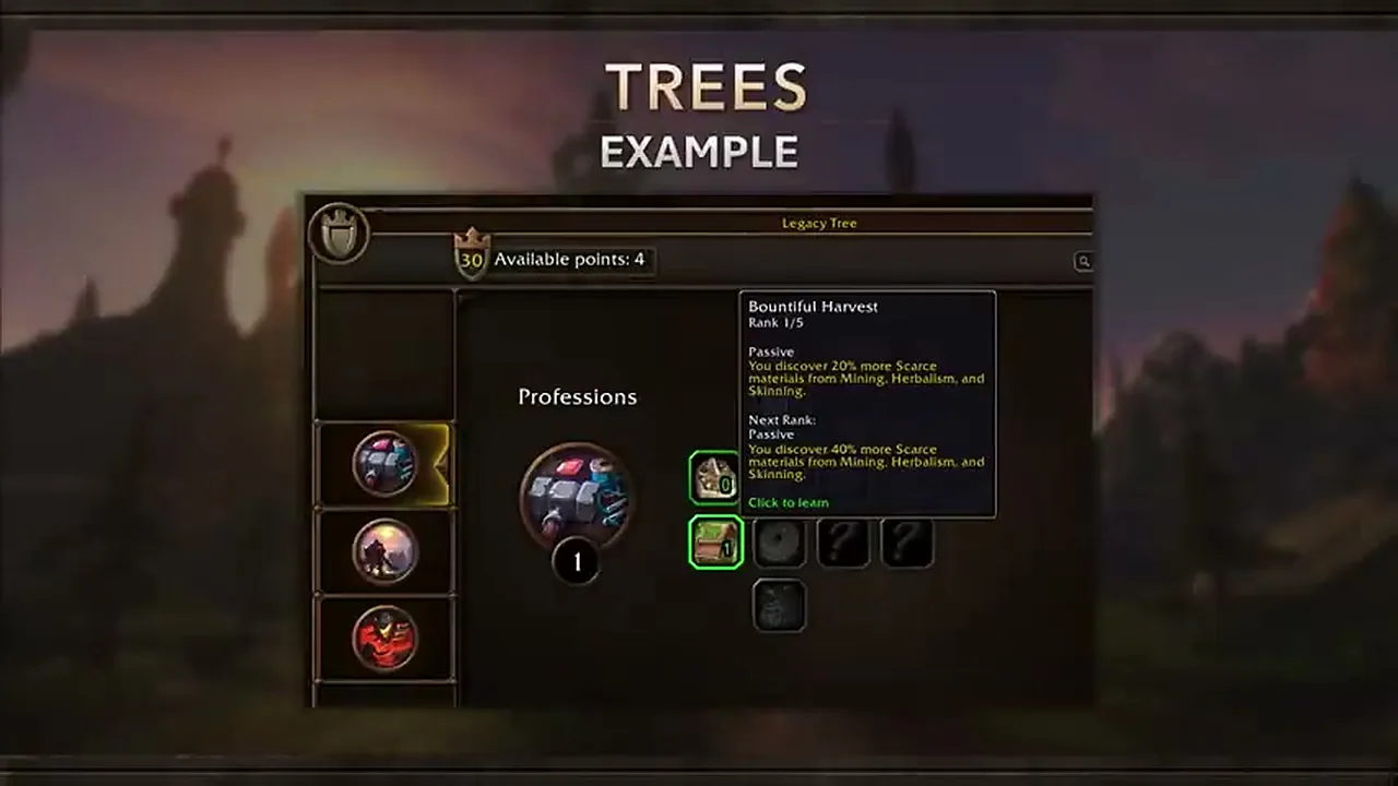 Legacy perks: Bountiful Harvest and Reagent Economy
