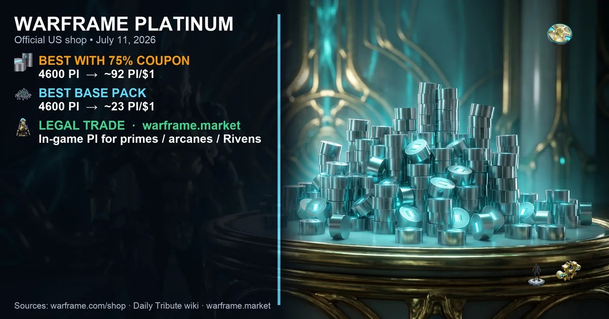 Warframe Platinum Guide (2026): Prices, Coupons & Cheap Plat