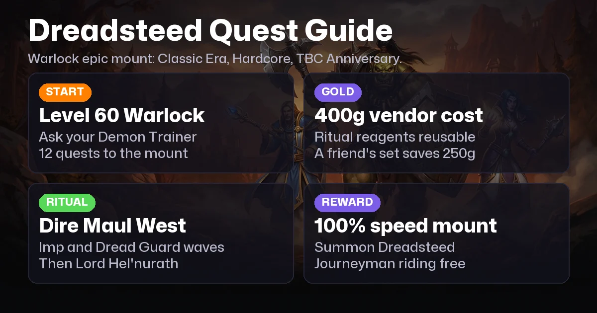 WoW Classic Dreadsteed Quest: Warlock Epic Mount Guide