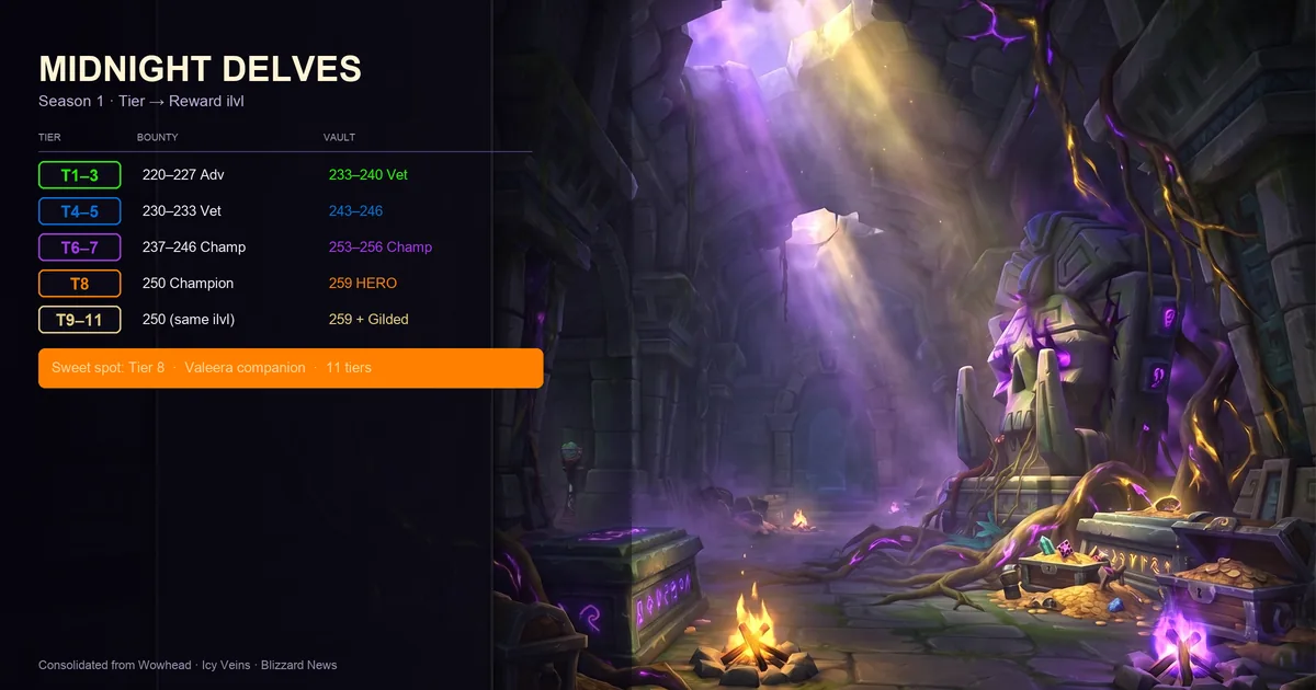 WoW Delves Guide (2026): Midnight Season 1 Tiers, Loot, and Solo Gearing