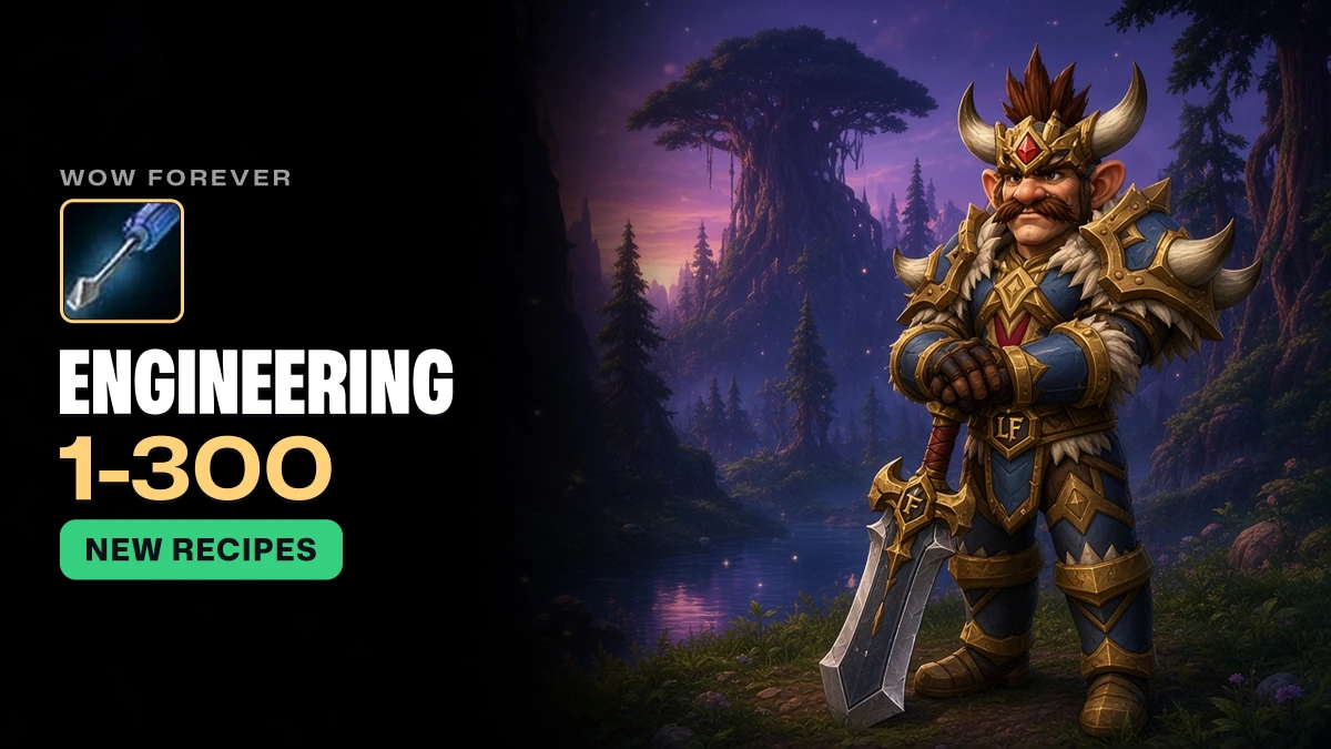 WoW Forever Engineering Guide 1 to 300: Route, Mats and New Recipes