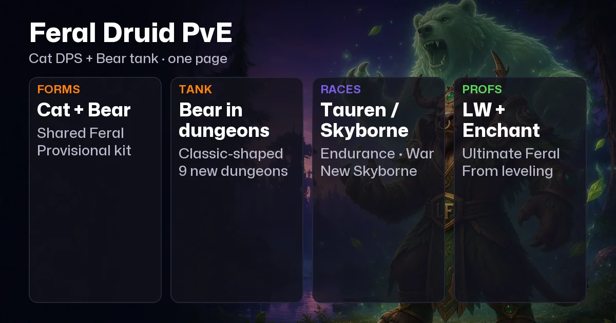 WoW Forever Feral Druid PvE Guide: Cat, Bear, Talents, BiS, Best Race