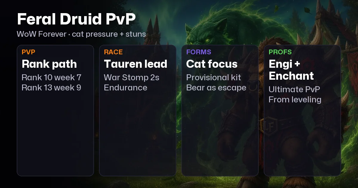 WoW Forever Feral Druid PvP Guide: Talents, BiS, Professions, Best Race