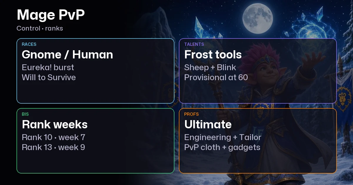 WoW Forever Mage PvP Guide: Frost Control, Rank Gear