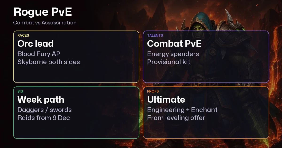 WoW Forever Rogue PvE Guide: Combat vs Assassination, BiS