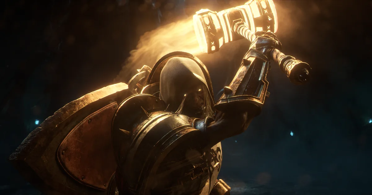Forsaken Paladin swinging a two-handed hammer in the WoW Forever cinematic