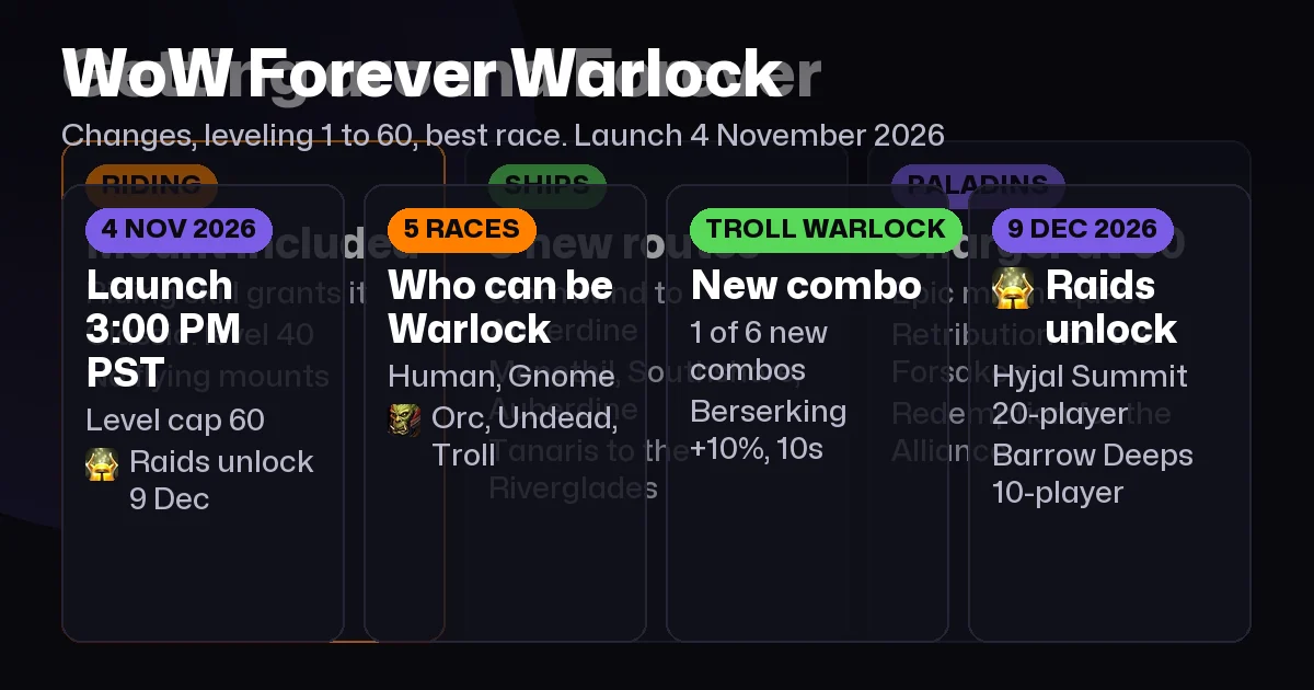 WoW Forever Warlock Guide: Changes, Mount, Leveling and Best Race