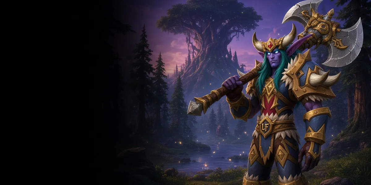 Night Elf Warrior in WoW Forever