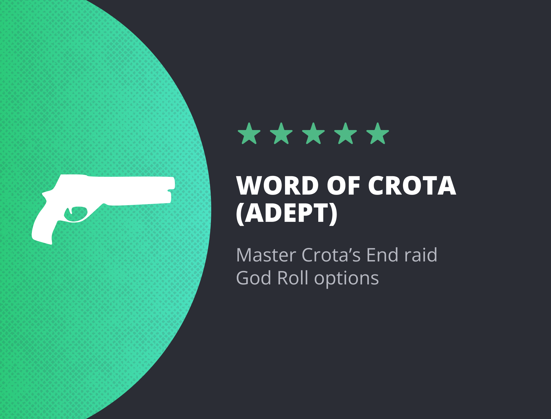 Word of Crota Adept Hand Canon Farm