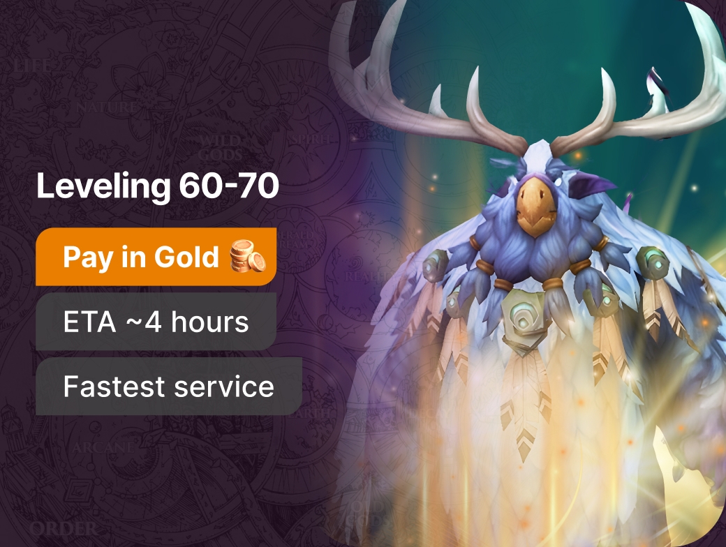 Buy WoW Power Leveling 6070 with Payment in Gold LFCarry