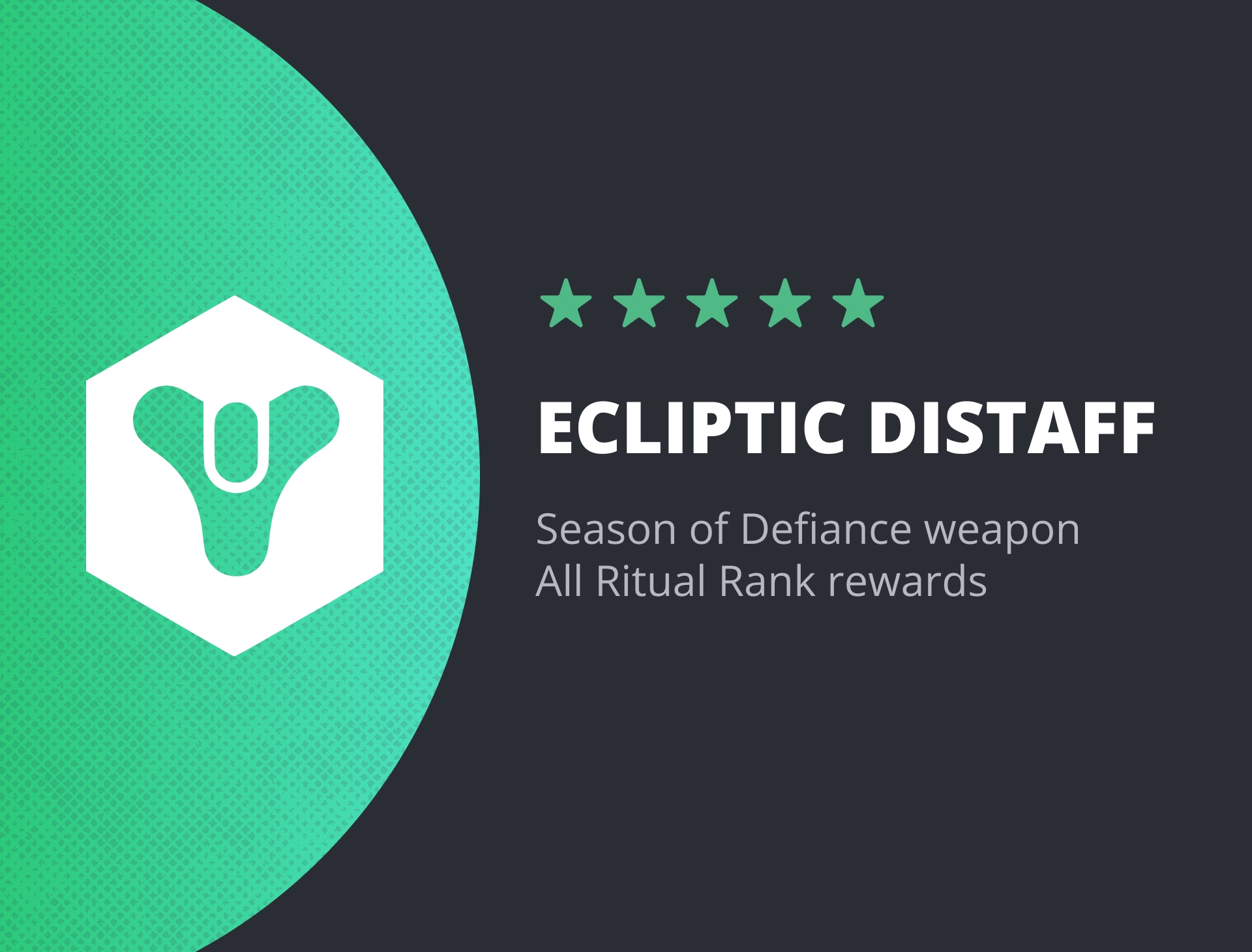 Buy Destiny 2 Ecliptic Distaff Glaive Ritual